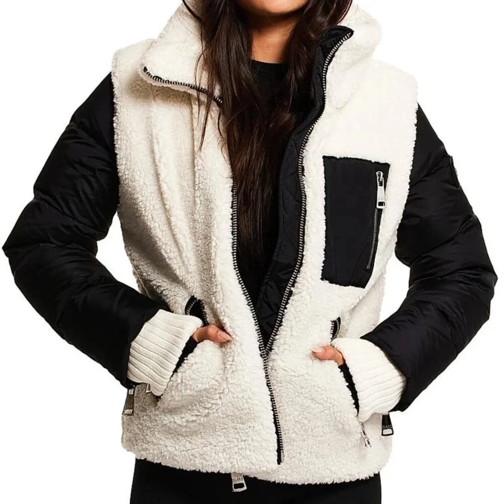 NWT SAM. Women’s Wylie Sherpa Puffer Jacket SOLD OUT STYLE! Sz L - Picture 1 of 12